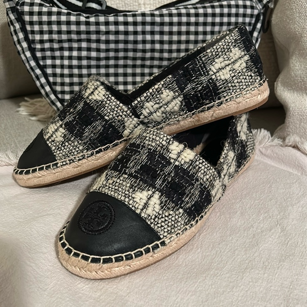 Tory Burch tweed espadrille size 10